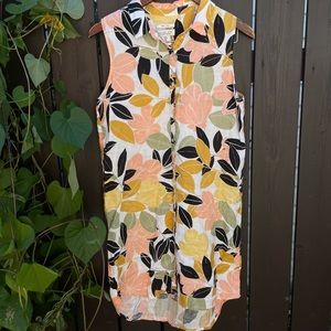 💵📉Rachel Zoe Women’s M 100% Linen Floral Print Dress